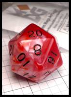 Dice : Dice - 20D - Red and White with Black numerals 35mm MDG - JA Collection Mar 2024